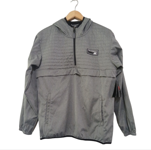 New Balance sz S Heathered Gray Lightweight Quarter Zip Pullover Lined Jacket - Picture 1 of 15